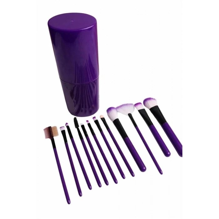 CEYLAN ADAM 12 Parça Makyaj Fırça Seti Profesyonel Fondöten Allık Far Kontür Fırçası