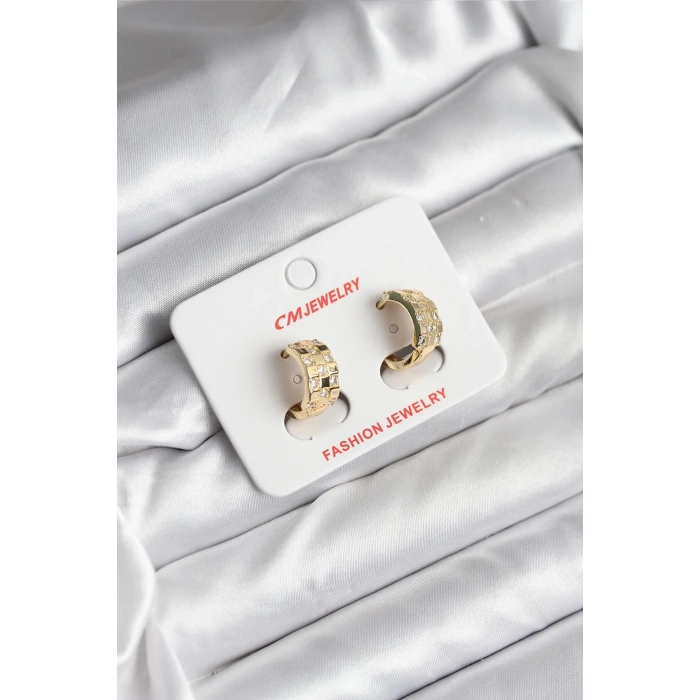 CEYLAN ADAM 14K Gold Renk Kaplama CM Kadın Küpe