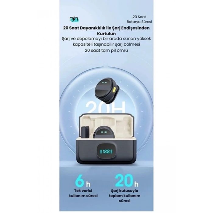 CEYLAN ADAM 2 Adet Profesyonel Kablosuz Yaka Mikrofonu Typce Uyumlu Manyetik Klipsli