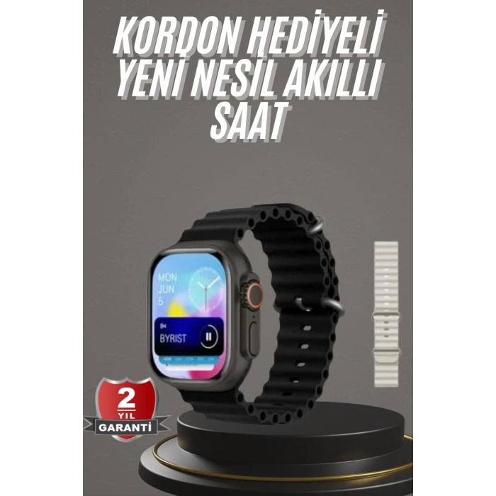 CEYLAN ADAM 2025 Model Akıllı Saat Çift Kordon Ios Ve Android Arama Cevaplama Sesli Asistan