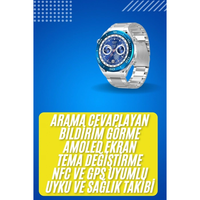 CEYLAN ADAM 2025 Model Yuvarlak Ekran Android ve İOS Uyumlu GPS Takibi Yapabilen Akıllı Saat