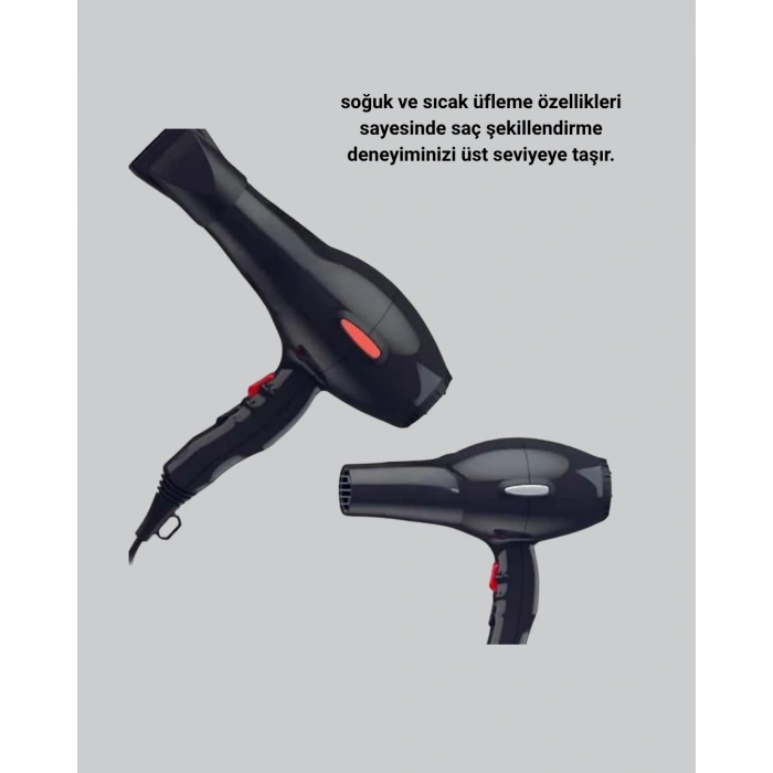 CEYLAN ADAM 2200W Fön Makinesi – Profesyonel AC Motor, Soğuk ve Sıcak Üfleme