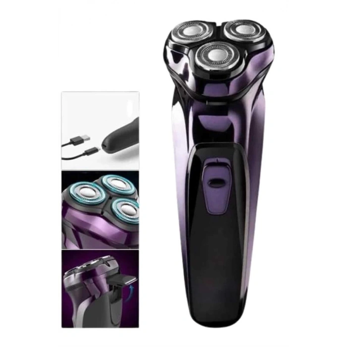 CEYLAN ADAM 3 Bıçaklı Döner Başlıklı Sakal Sıfır Alma Tıraş Makinesi Profesyonel Paslanmaz Çelik