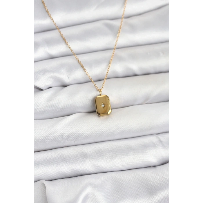 CEYLAN ADAM 316L Çelik Zincir Gold Renk Minimal Kutup Yıldızı Model Kadın Kolye