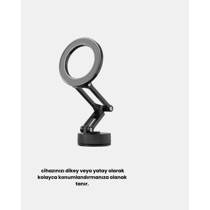 CEYLAN ADAM 360° Dönebilen Katlanır Manyetik Araç Telefon Tutucu – MagSafe Uyumlu, Kompakt ve Şık Tasarım