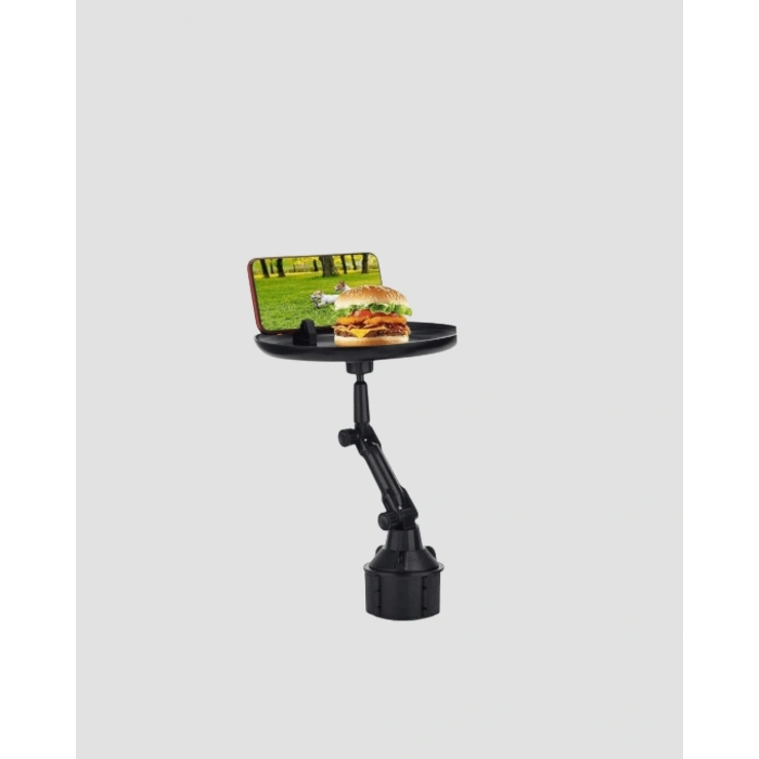 CEYLAN ADAM 360° Döner Araç Bardaklık Tepsisi Geniş Yemek Alanlı Telefon Standlı