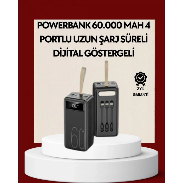 CEYLAN ADAM 4 Çıkışlı Hızlı Şarj Destekli Powerbank