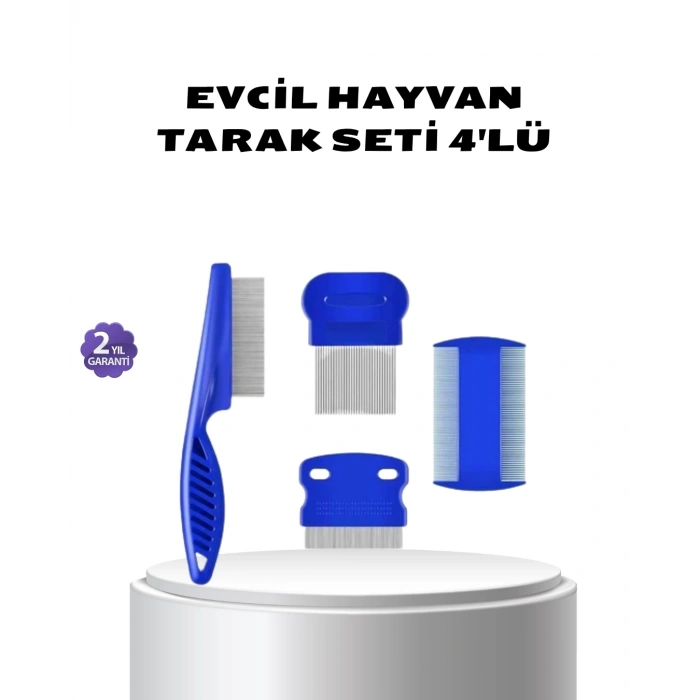 CEYLAN ADAM 4’lü Evcil Hayvan Tüy Temizleme Seti – Paslanmaz Çelik,Plastik, Pratik ve Hijyenik Bakım