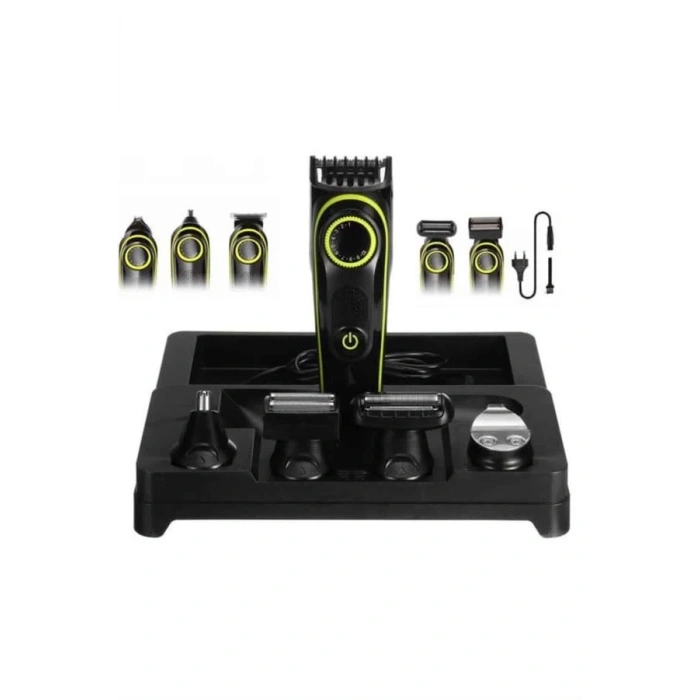 CEYLAN ADAM 5 Başlıklı Şarjlı Tıraş Makinesi Led Ekran Saç Sakal Ense Tıraşına Uygun Bakım Seti