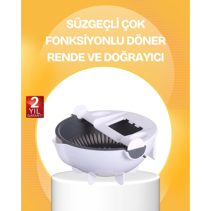 CEYLAN ADAM 5 Fonksiyonlu Döner Süzgeçli Rende ve Dilimleyici Aparat