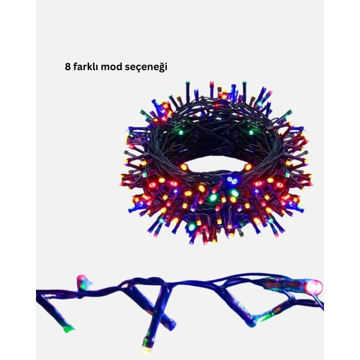 CEYLAN ADAM 50 Ampullü 5 Metre LED Işık – 8 Modlu, Enerji Tasarruflu Dekoratif Aydınlatma