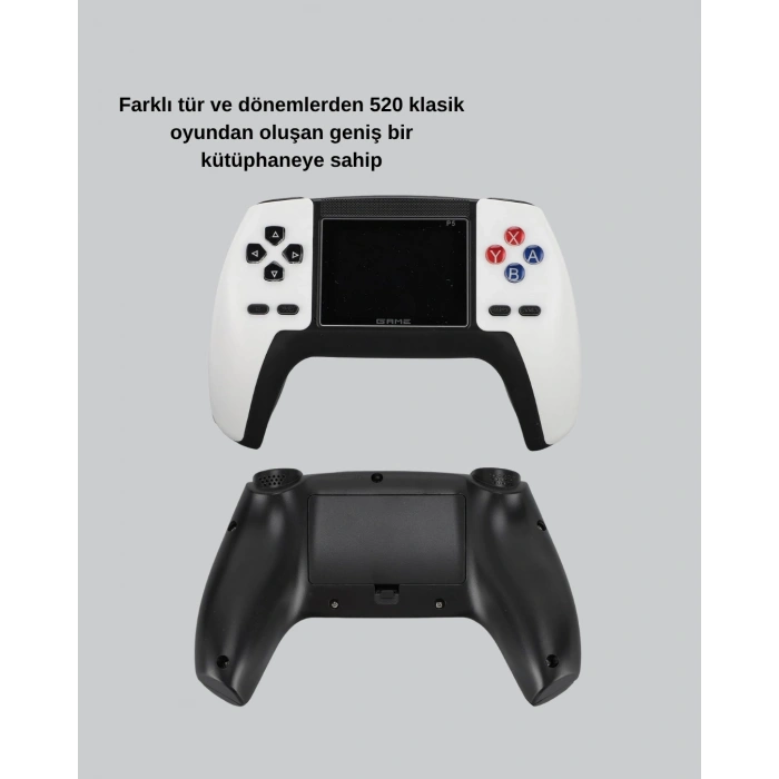 CEYLAN ADAM 520 Klasik Oyunlu P5™ ControllerView Retro Konsol – Şarjlı, AV Giriş Destekli, Ergonomik Tasarım