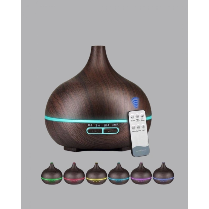 CEYLAN ADAM 550 ml Ultrasonik Uçucu Yağ Difüzörü 7 Renk LED Işıklı ve Zaman Ayarlı