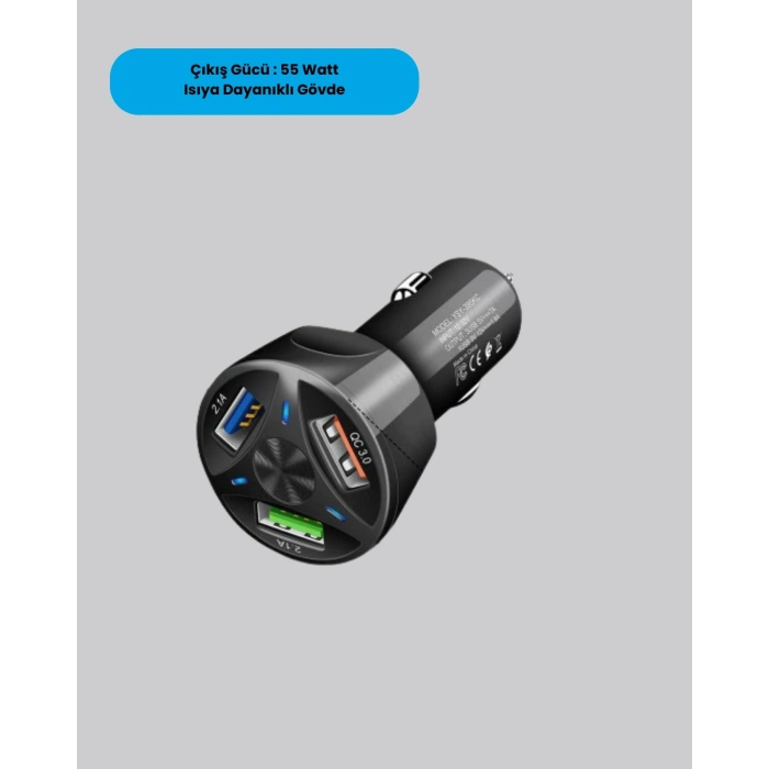 CEYLAN ADAM 55W PD ve Quick Charge 3.0 Destekli Polygold Araç Şarj Adaptörü