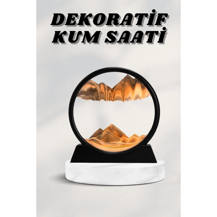 CEYLAN ADAM 7 Inç Mavi Orta Boy Dekoratif Yuvarlak Şık Kum Tablosu Modern Dekoratif Süs