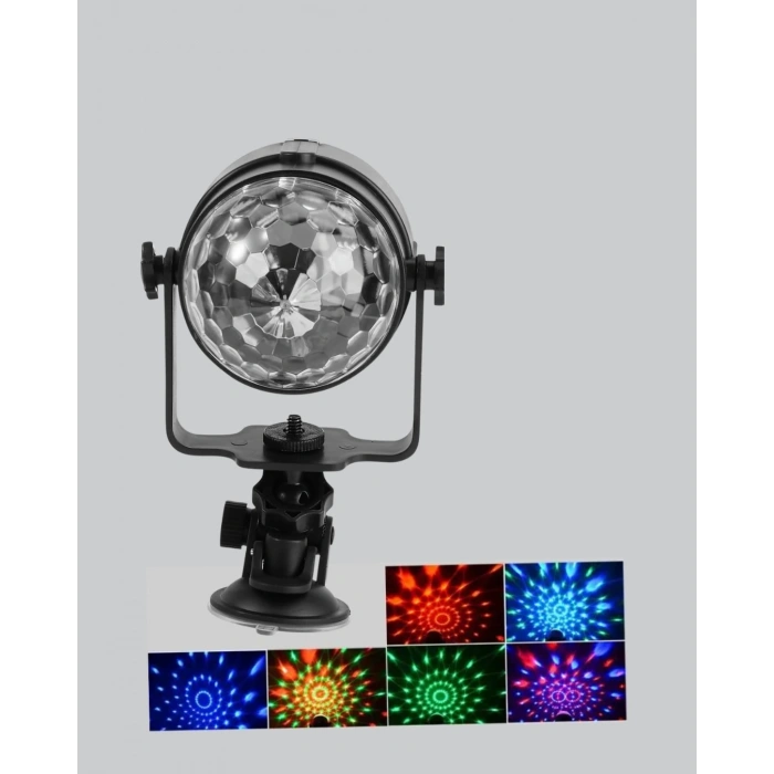 CEYLAN ADAM 7 Renk Modlu Müzik Sensörlü Disko Topu – LED Işıklı Parti Aydınlatması