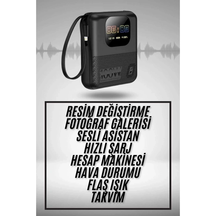 CEYLAN ADAM Akıllı Powerbank 10.000 MAH 4 Çıkışlı Taşınabilir Dijital Göstergeli