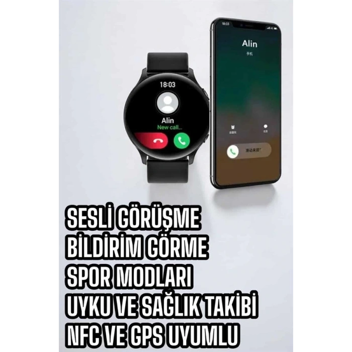 CEYLAN ADAM Akıllı Saat Çok Fonksiyonlu Sesli Görüşme NFC Uyumlu Amoled Ekran