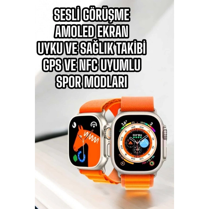 CEYLAN ADAM Akıllı Saat NFC ve GPS Uyumlu Uyku ve Sağlık Takibi Sesli Görüşme