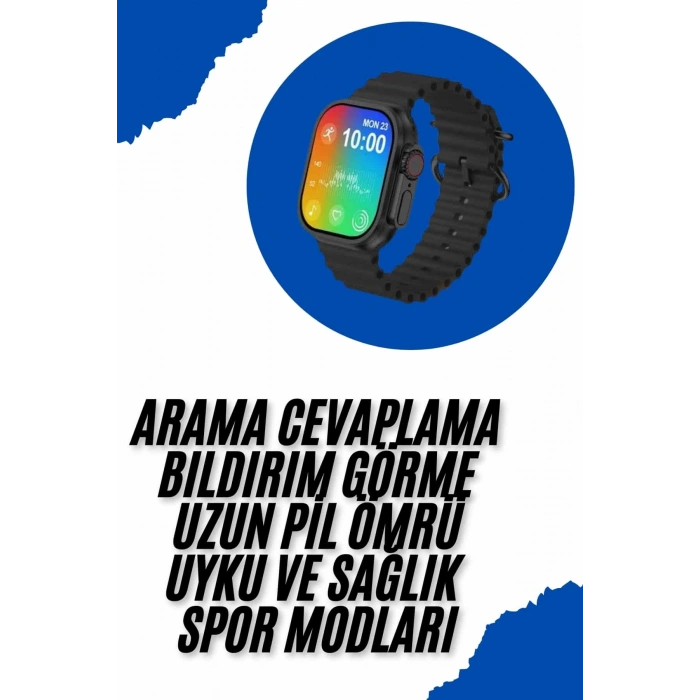 CEYLAN ADAM Akıllı Saat Sağlık Takibi Kalp Atışı Adımsayar Ultra Yeni Nesil nefes Egzersizi