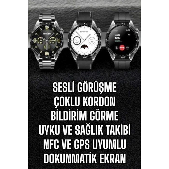 CEYLAN ADAM Akıllı Saat Titreşimli Pusula Nabız ve Tansiyon Ölçer NFC Uyumlu