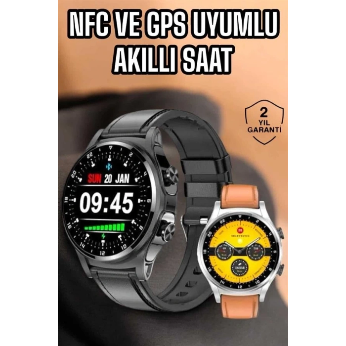 CEYLAN ADAM Akıllı Saat Titreşimli Pusula Nabız ve Tansiyon Ölçer NFC Uyumlu