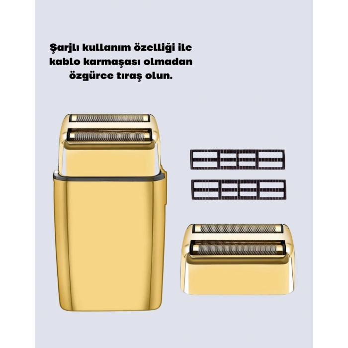 CEYLAN ADAM Altın Renk Kablolu Sakal Tıraş Makinesi Çelik Bıçaklı 3W Motor