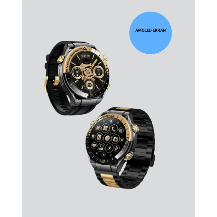 CEYLAN ADAM Amoled Ekran Akıllı Saat Bluetooth 5.1 Çağrı Destekli 3 Bileklikli