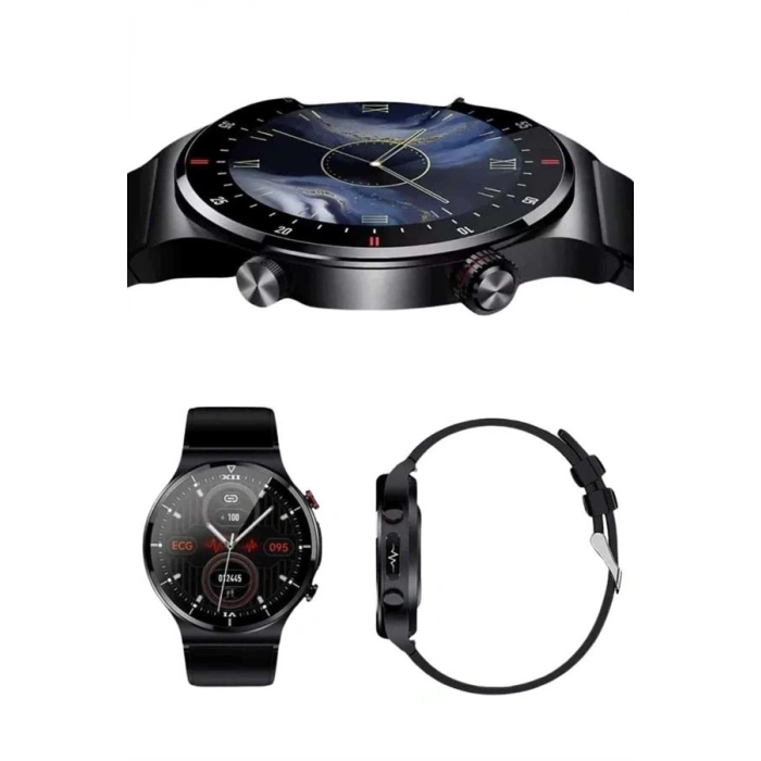 CEYLAN ADAM Amoled Ekran Metal Deri Silikon Kordonlu Uyku ve Sağlık Takibi