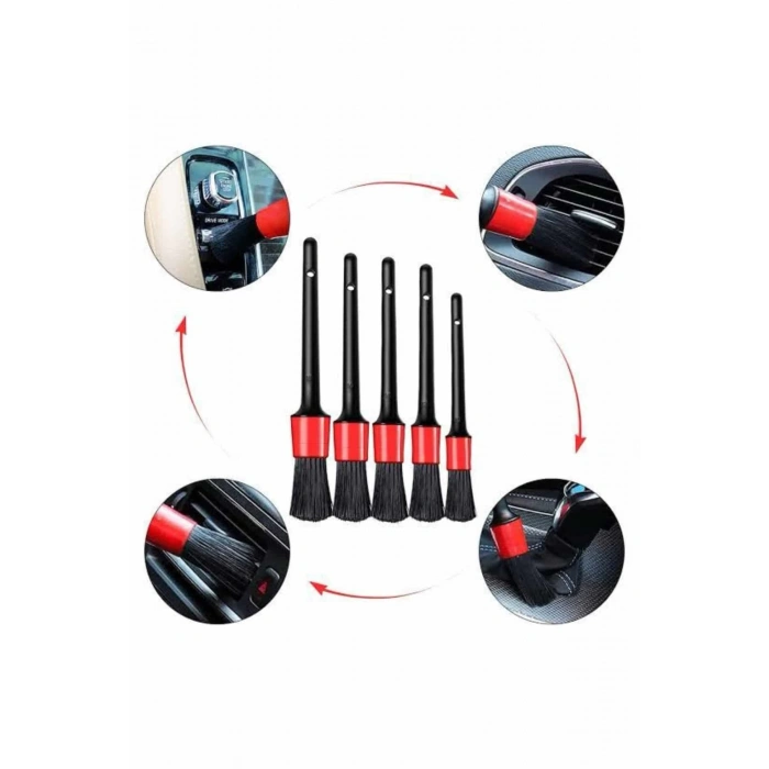 CEYLAN ADAM Araç İçi Led Aksesuar 5 Farklı Detaylı Araba Temizlik Fırçası Oto Temizleme Fırçası