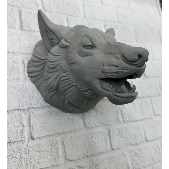 CEYLAN ADAM Asılabilir Gri Kurt Heykeli Ev Ofis Duvar Süslemesi Dekoratif