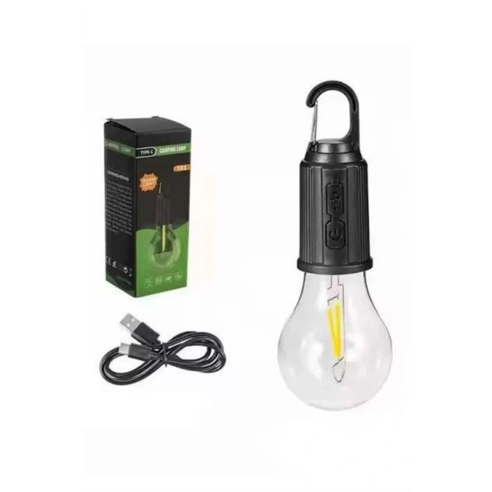 CEYLAN ADAM Askılı Kırılmaz Led Işık Kamp Bahçe Lambası Taşınabilir Led Ampul Şarjlı