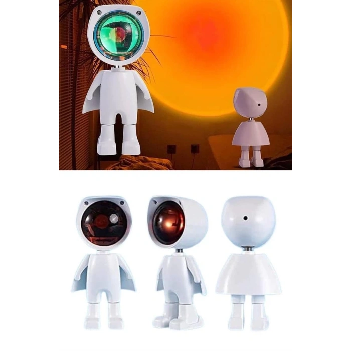 CEYLAN ADAM Astronot Işık Projektörü Gökkuşağı Projeksiyon Gece Lambası Hediyelik