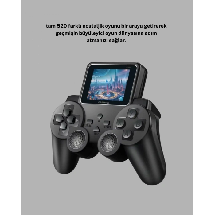CEYLAN ADAM Atari S10 Retro Oyun Konsolu – 520 Nostaljik Oyun, TV Bağlantılı, Şarjlı ve Taşınabilir