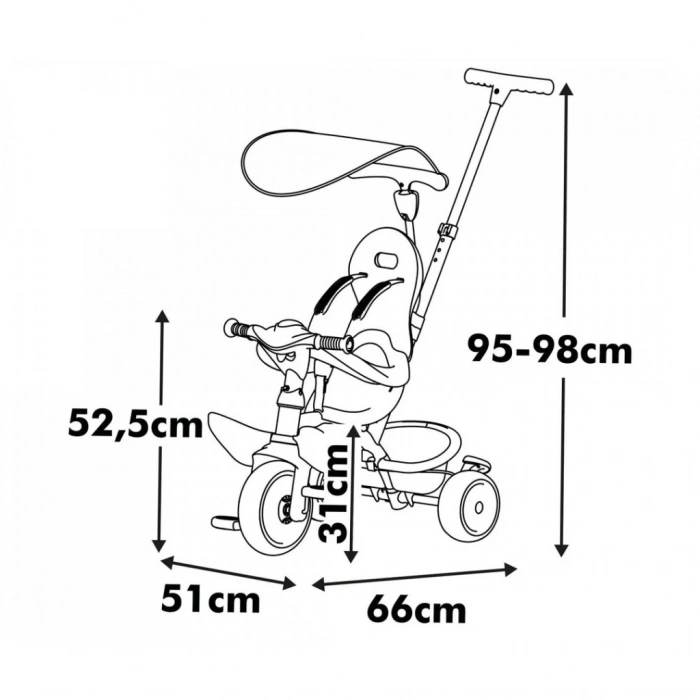 CEYLAN ADAM Baby Driver Pembe Üç Tekerlekli Bisiklet