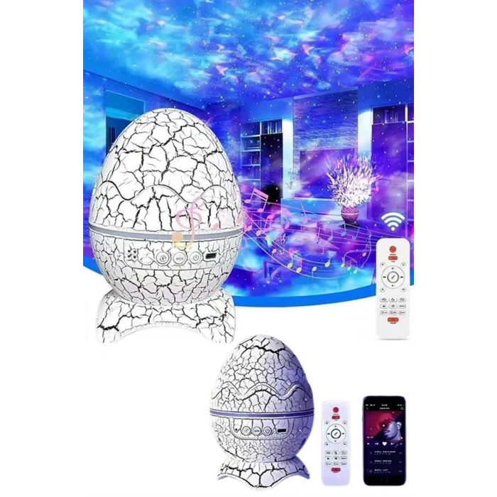 CEYLAN ADAM Bluetooth Hoparlör Dinozor Yumurtası Gece Masa Lambası Projektör