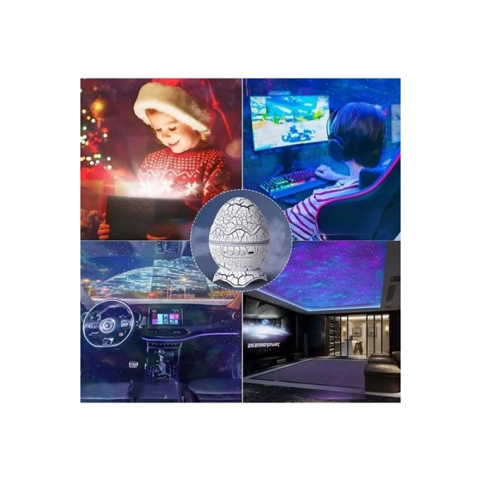 CEYLAN ADAM Bluetooth Hoparlör Dinozor Yumurtası Gece Masa Lambası Projektör