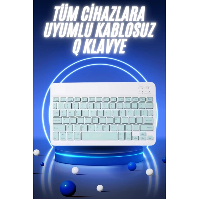 CEYLAN ADAM Bluetooth Şarj Edilebilir Mini Q Klavye Kablosuz Taşınabilir