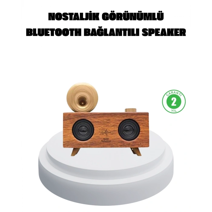 CEYLAN ADAM Çift Hoparlörlü Bluetooth Gramofon Speaker – FM Radyo, USB, SD Kart ve AUX Girişli