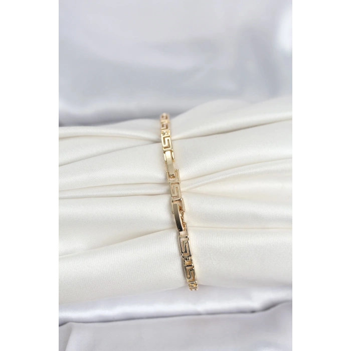 Mey İthalat® CM 14K Gold Renk Geometrik Model Kadın Bileklik