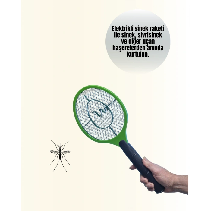 CEYLAN ADAM Çocuk ve Evcil Hayvan Dostu Elektrikli Sinek Raketi | Güvenli Kullanım