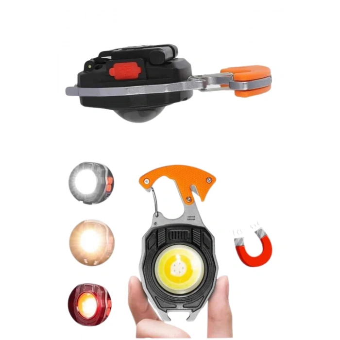 CEYLAN ADAM Çok İşlevli Acil Durum Işığı USB Şarjlı Cep Feneri 7 Farklı Mod