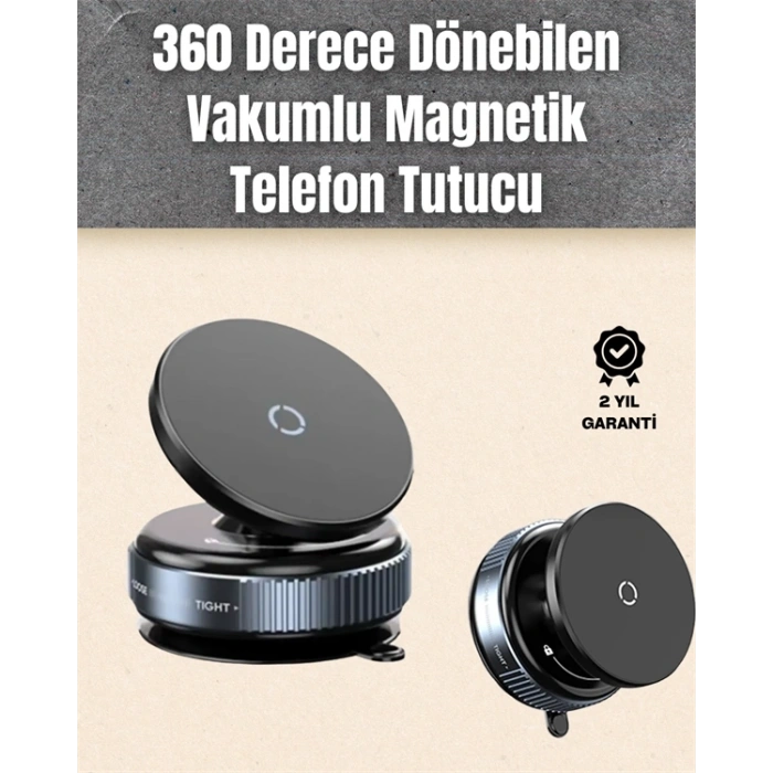 CEYLAN ADAM Çok Yönlü Döner Başlıklı Vakumlu Araç Telefon Standı – Sert Yollarda Stabil Kullanım
