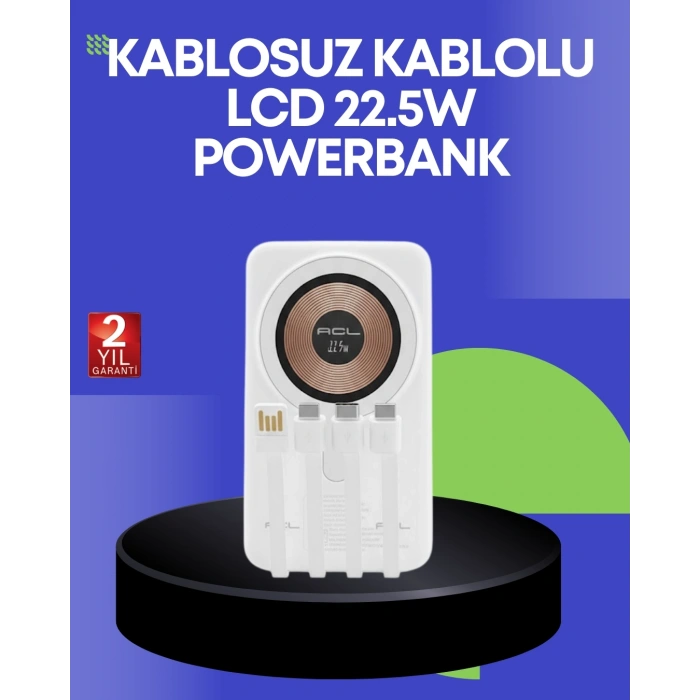CEYLAN ADAM Çoklu Kablo Çıkışlı Taşınabilir Powerbank Kompakt Tasarım