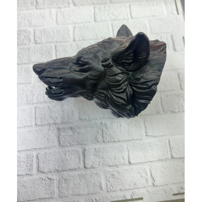 CEYLAN ADAM Dekoratif Asılabilir Siyah Ayı Başı 3D Duvar Heykeli 25x19 cm