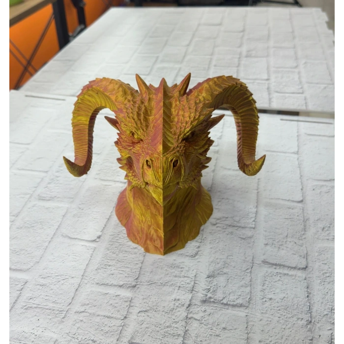 CEYLAN ADAM Dekoratif Gold Ejderha Heykeli Koleksiyonluk Fantastik Tasarım