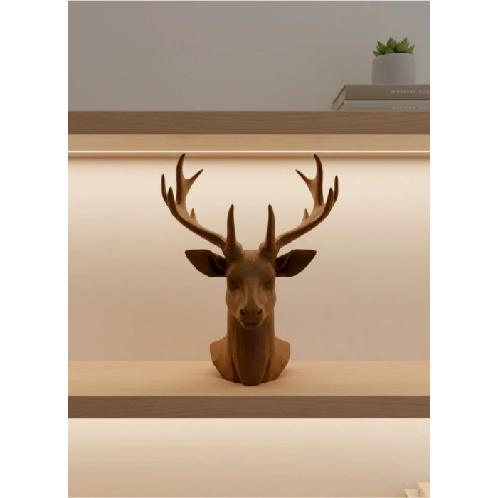 CEYLAN ADAM Dekoratif Kahverengi Geyik Biblo Salon ve Raf Dekoru