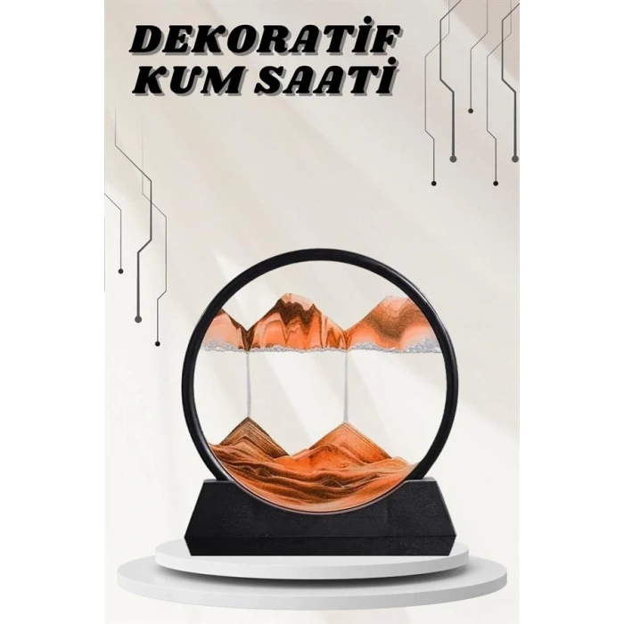 CEYLAN ADAM Dekoratif Kum Sulu Kum Saati Yuvarlak Şık Kum Tablosu Kum Saati Şeklinde Kum Tablo