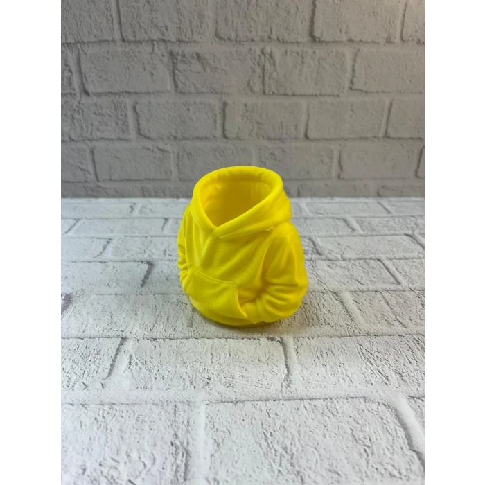 CEYLAN ADAM Dekoratif Sarı Hoodie Kalemlik 10x10 cm