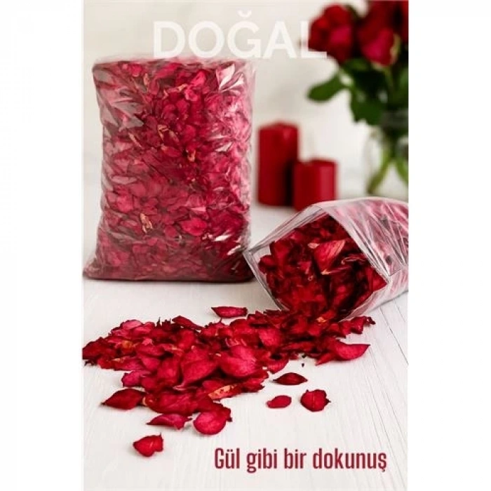CEYLAN ADAM Doğal Kurutulmuş Gül Yaprakları – Dekoratif, Aromatik ve Romantik Kullanım İçin 350g Paket